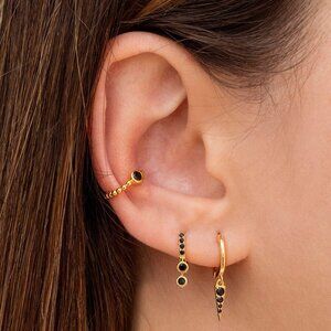 22086 Minimalist Style Hoop Earring Set 3PCs
